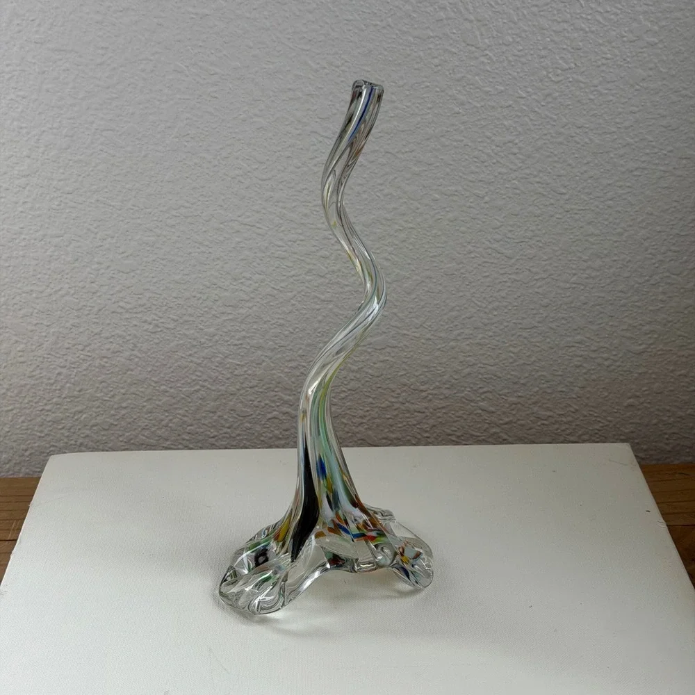 Murano Style Handblown Art Glass Bud Vase 8